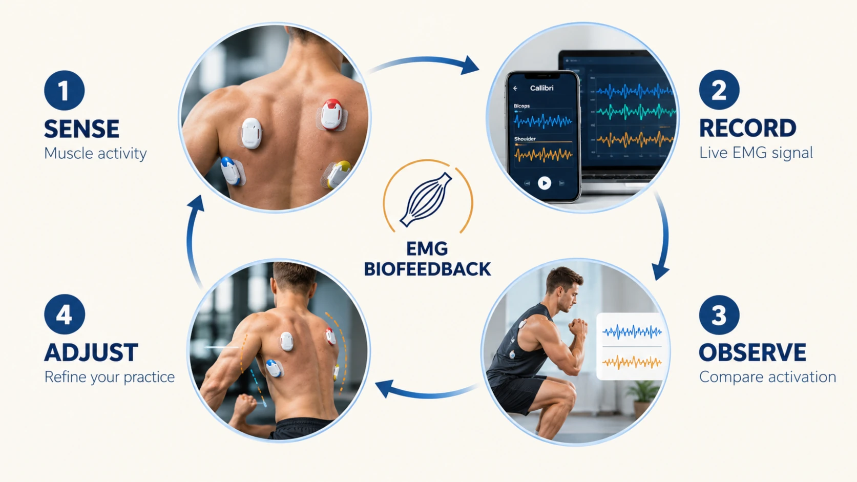 Callibri - EMG Biofeedback Training Cycle