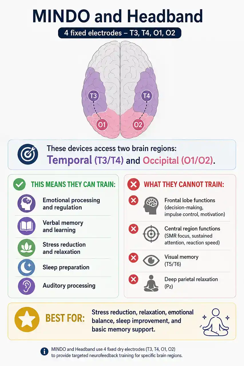 MINDO and Headband - Brain Region Coverage