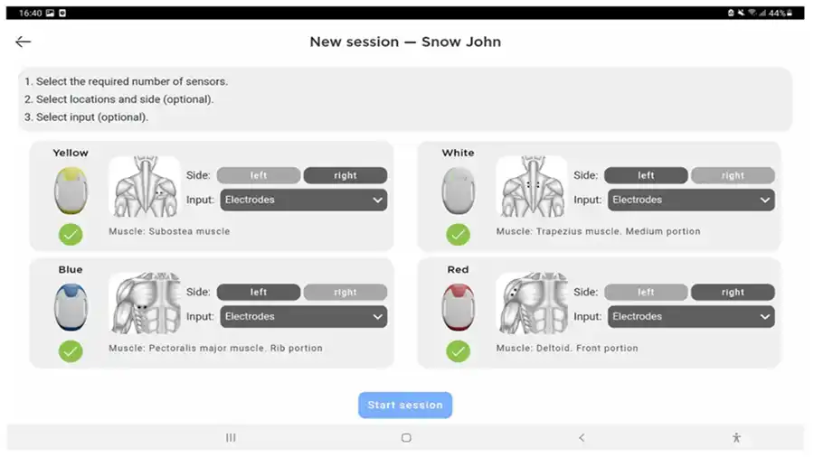 Muscle tracking software interface 1