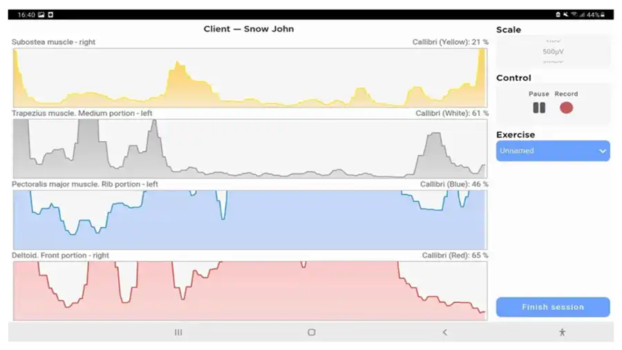Muscle tracking software interface 2
