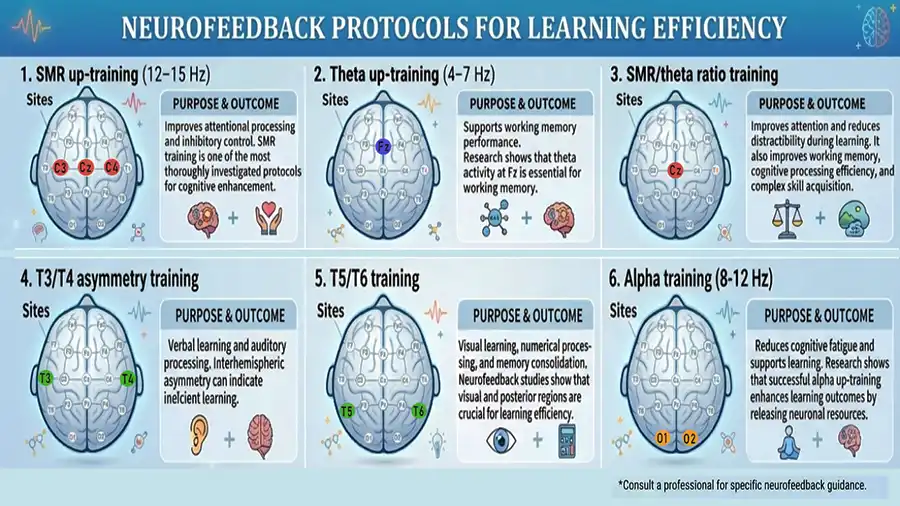 Neurofeedback Protocols for Learning Efficiency to Boost Cognitive Performance