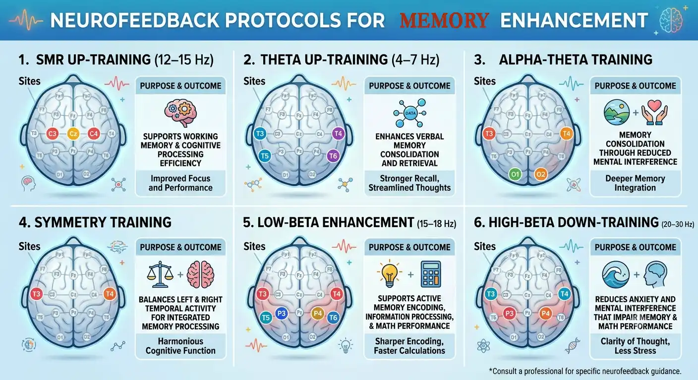 Neurofeedback Protocols for Memory Enhancement to Boost Cognitive Performance