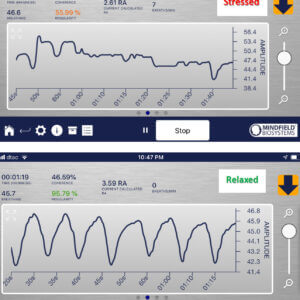 eSense Respiration curve for tension and at rest