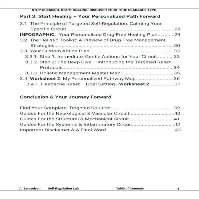 Table of Contents 2 page